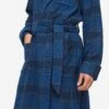 Men's Dressing Gown Kelburn 27 Brushed Cotton Navy