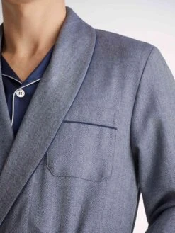 Men's Dressing Gown Lincoln 11 Wool Navy -Derek Rose Shop mens dressing gown lincoln 11 wool navy pocket