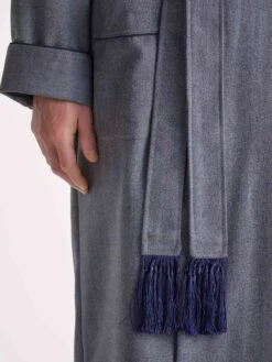 Men's Dressing Gown Lincoln 11 Wool Navy -Derek Rose Shop mens dressing gown lincoln 11 wool navy tassel