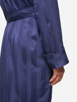 Men's Dressing Gown Lingfield Cotton Navy 15 Men's Dressing Gown Lingfield Cotton Navy -Derek Rose Shop mens dressing gown lingfield cotton satin navy cuff
