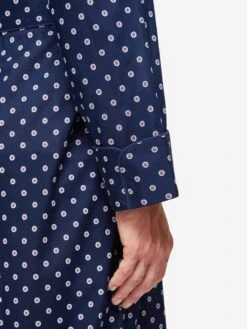 Men's Dressing Gown Nelson 93 Cotton Batiste Navy -Derek Rose Shop mens dressing gown nelson 93 cotton batiste navy cuffs