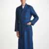 Men's Dressing Gown Paris 26 Cotton Jacquard Navy 1 Men's Dressing Gown Paris 26 Cotton Jacquard Navy -Derek Rose Shop mens dressing gown paris 26 cotton jacquard navy creative
