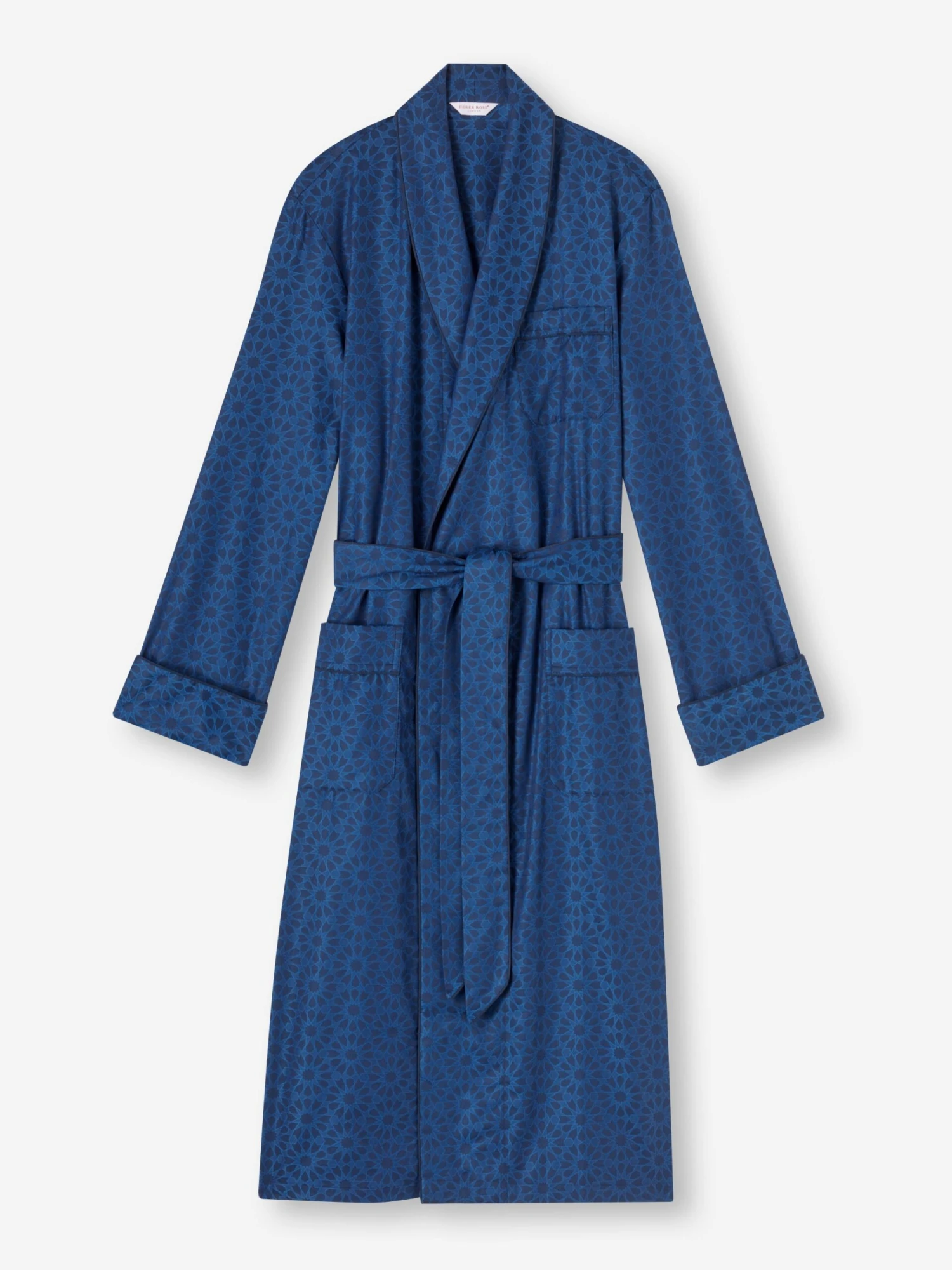 Men's Dressing Gown Paris 26 Cotton Jacquard Navy 4 Men's Dressing Gown Paris 26 Cotton Jacquard Navy - Image 2