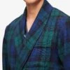 Men's Dressing Gown Tartan Black Watch Wool Navy 2 Men's Dressing Gown Tartan Black Watch Wool Navy -Derek Rose Shop mens dressing gown tartan black watch wool navy collar