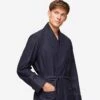 Men's Dressing Gown Westminster 2 Wool Navy -Derek Rose Shop mens dressing gown westminster 2 wool navy creative