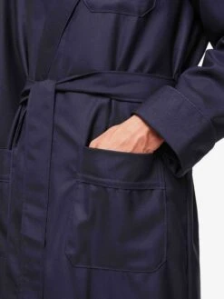 Men's Dressing Gown Westminster 2 Wool Navy 15 Men's Dressing Gown Westminster 2 Wool Navy -Derek Rose Shop mens dressing gown westminster 2 wool navy pocket