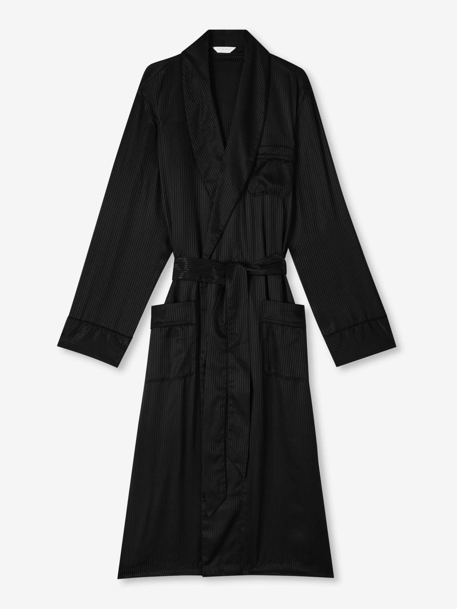 Men's Dressing Gown Woburn 8 Silk Satin Black 4 Men's Dressing Gown Woburn 8 Silk Satin Black - Image 2