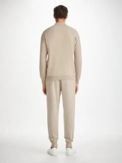Men's Half-Zip Sweater Finley Cashmere Oat 12 Men's Half-Zip Sweater Finley Cashmere Oat -Derek Rose Shop mens half zip sweater finley cashmere oat back