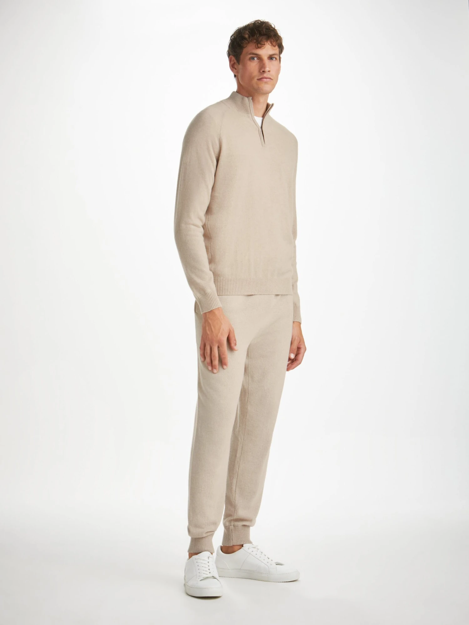 Men's Half-Zip Sweater Finley Cashmere Oat 5 Men's Half-Zip Sweater Finley Cashmere Oat - Image 3