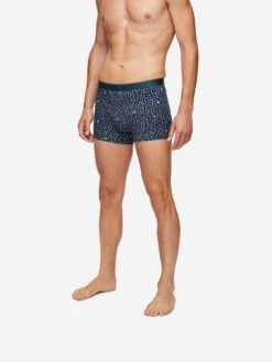 Men's Boxer Briefs Birds Pima Cotton Stretch Navy -Derek Rose Shop mens hipster birds pima cotton stretch navy cropfront