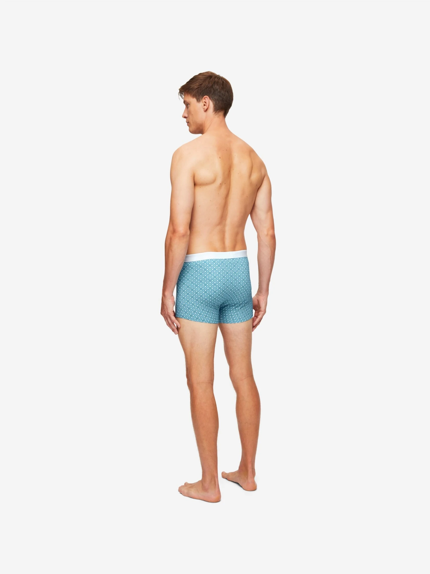 Men's Boxer Briefs Geometric Pima Cotton Stretch 3 Blue 6 Men's Boxer Briefs Geometric Pima Cotton Stretch 3 Blue - Image 4