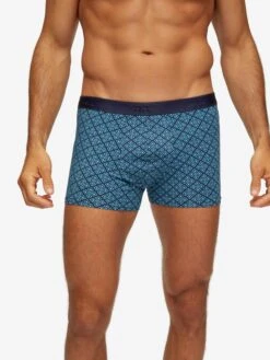Men's Boxer Briefs Geometric Pima Cotton Stretch 3 Navy
