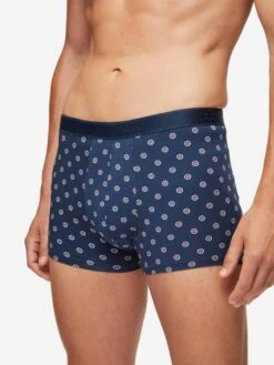 Men's Boxer Briefs Geometric Pima Cotton Stretch 4 Navy