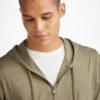 Men's Hoodie Basel Micro Modal Stretch Khaki 2 Men's Hoodie Basel Micro Modal Stretch Khaki -Derek Rose Shop mens hoodie basel micro modal stretch khaki zip