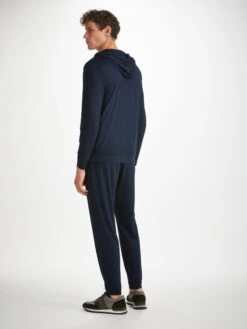 Men's Hoodie Basel Micro Modal Stretch Navy 12 Men's Hoodie Basel Micro Modal Stretch Navy -Derek Rose Shop mens hoodie basel micro modal stretch navy back