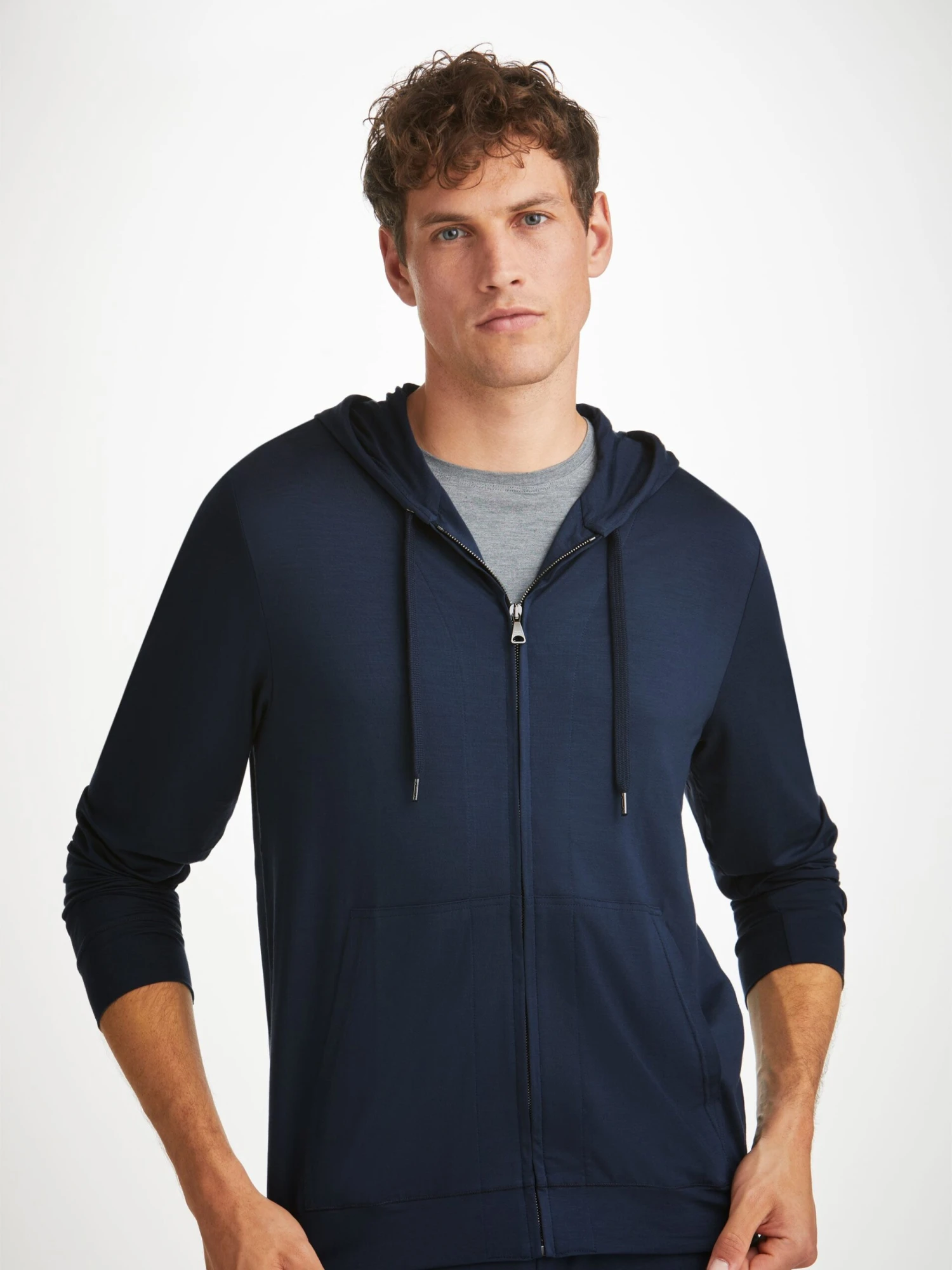 Men's Hoodie Basel Micro Modal Stretch Navy 3 Men's Hoodie Basel Micro Modal Stretch Navy