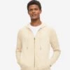 Men's Hoodie Finley Cashmere Cream -Derek Rose Shop mens hoodie finley 10 cashmere cream front close up 2