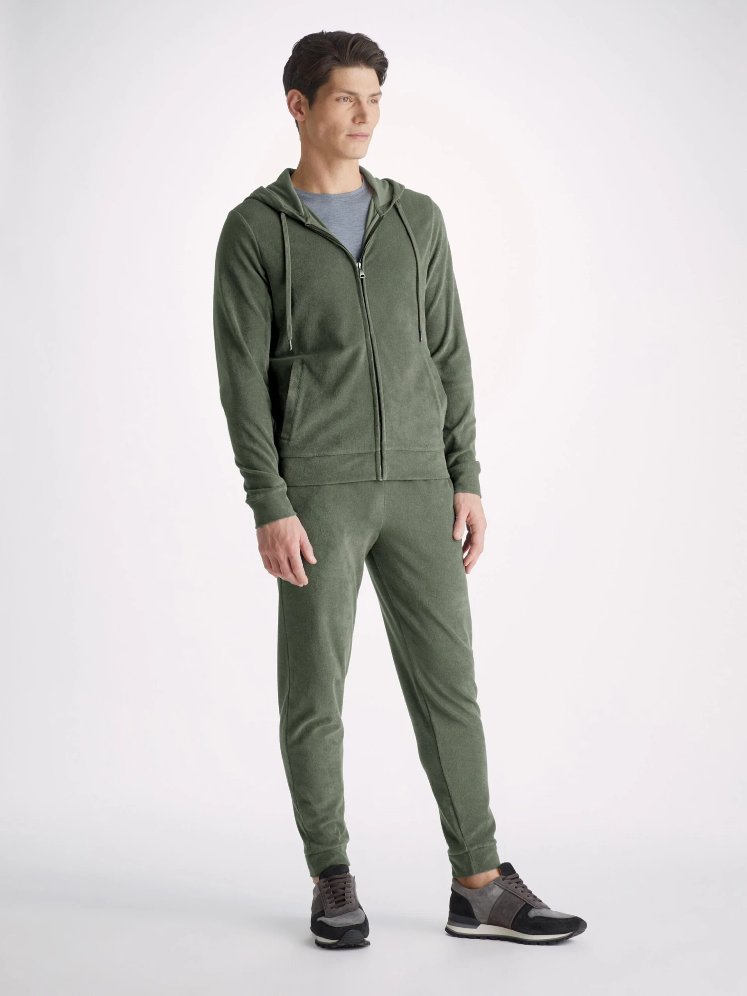 Men's Hoodie Isaac Terry Cotton Soft Green 5 Men's Hoodie Isaac Terry Cotton Soft Green - Image 3