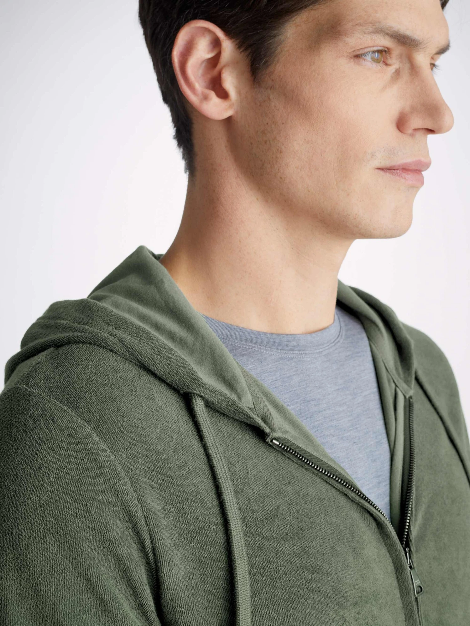 Men's Hoodie Isaac Terry Cotton Soft Green 7 Men's Hoodie Isaac Terry Cotton Soft Green - Image 5