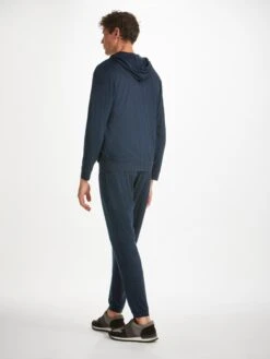 Men's Hoodie London 12 Micro Modal Navy -Derek Rose Shop mens hoodie london 12 micro modal navy back