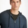 Men's Hoodie London 12 Micro Modal Navy -Derek Rose Shop mens hoodie london 12 micro modal navy zip