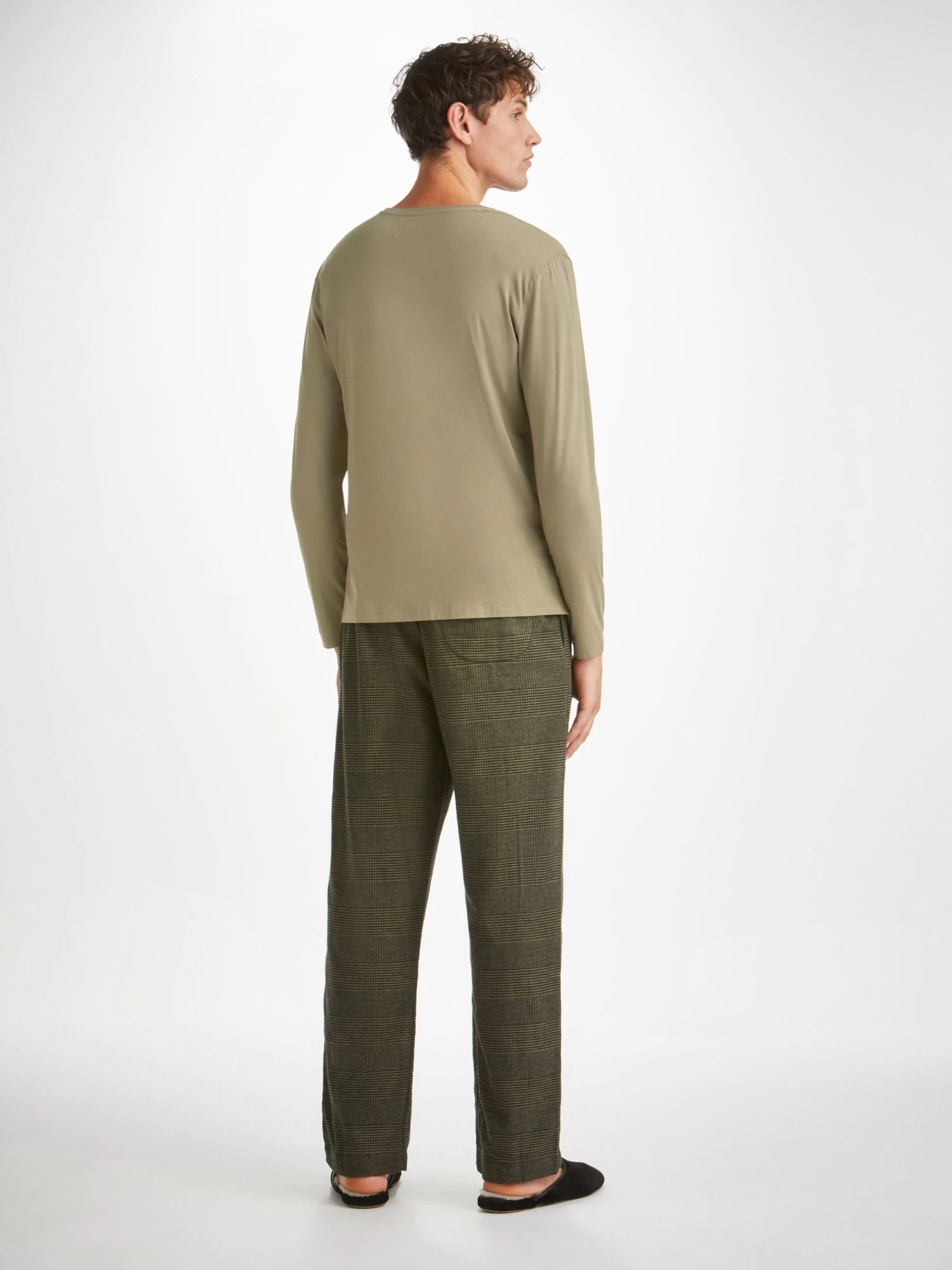 Men's Long Sleeve T-Shirt Basel Micro Modal Stretch Khaki 6 Men's Long Sleeve T-Shirt Basel Micro Modal Stretch Khaki - Image 4