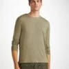 Men's Long Sleeve T-Shirt Basel Micro Modal Stretch Khaki 1 Men's Long Sleeve T-Shirt Basel Micro Modal Stretch Khaki -Derek Rose Shop mens long sleeve t shirt basel micro modal stretch khaki creative
