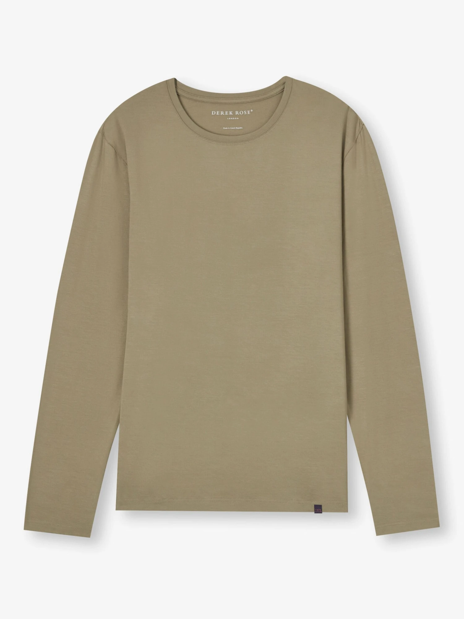 Men's Long Sleeve T-Shirt Basel Micro Modal Stretch Khaki 4 Men's Long Sleeve T-Shirt Basel Micro Modal Stretch Khaki - Image 2