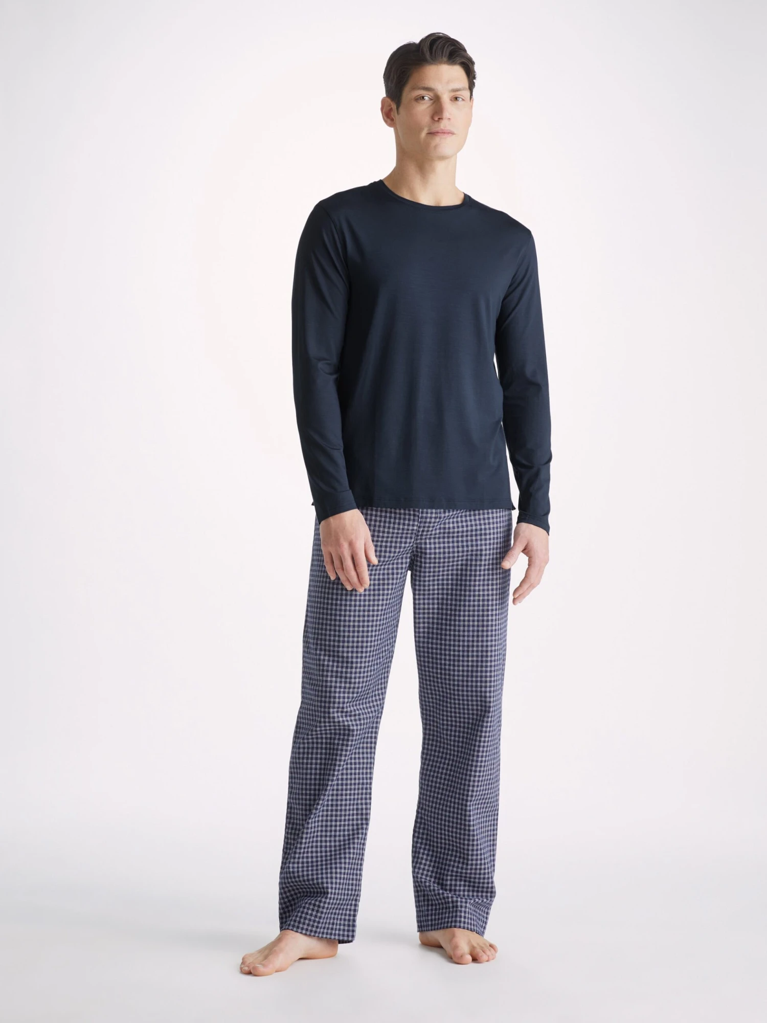 Men's Long Sleeve T-Shirt Basel Micro Modal Stretch Navy 5 Men's Long Sleeve T-Shirt Basel Micro Modal Stretch Navy - Image 3