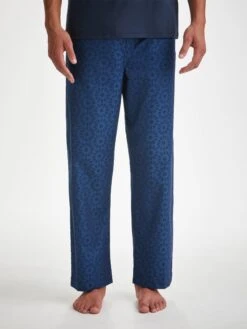 Men's Lounge Trousers Paris 26 Cotton Jacquard Navy -Derek Rose Shop mens lounge pants paris 26 cotton jacquard navy creative