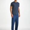 Men's Lounge Trousers Paris 26 Cotton Jacquard Navy 2 Men's Lounge Trousers Paris 26 Cotton Jacquard Navy -Derek Rose Shop mens lounge pants paris 26 cotton jacquard navy front