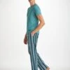Men's Lounge Trousers Royal 221 Cotton Teal -Derek Rose Shop mens lounge pants royal 221 cotton teal creative