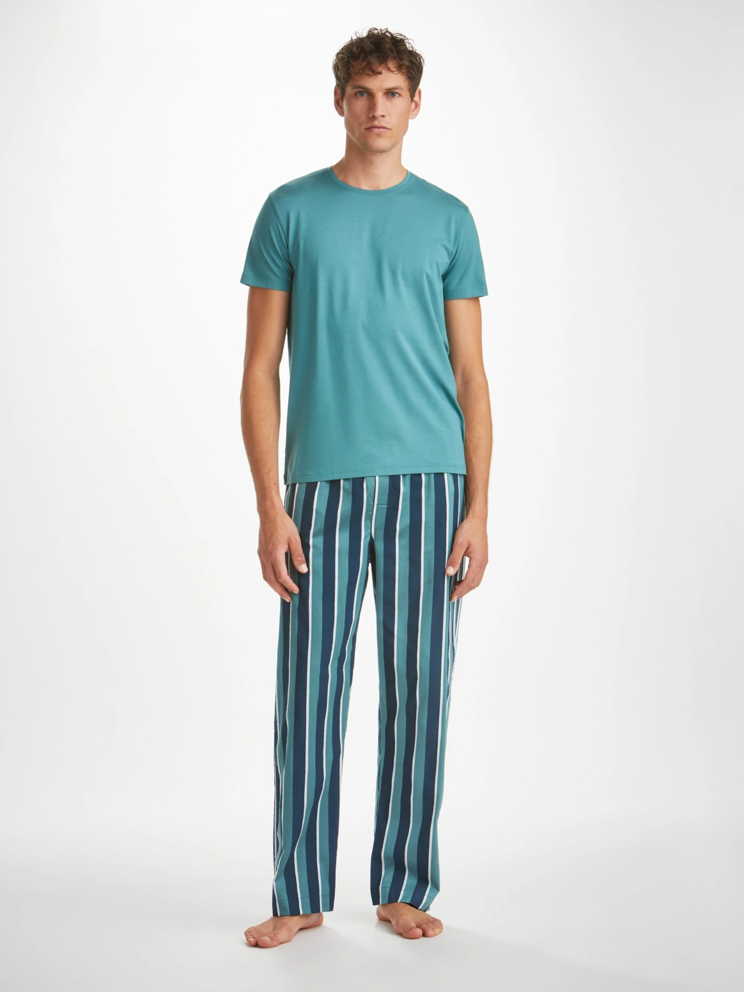 Men's Lounge Trousers Royal 221 Cotton Teal 5 Men's Lounge Trousers Royal 221 Cotton Teal - Image 3