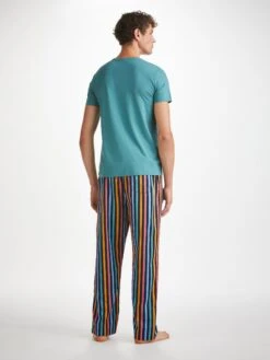 Men's Lounge Trousers Wellington 56 Cotton Multi -Derek Rose Shop mens lounge pants wellington 56 cotton multi back