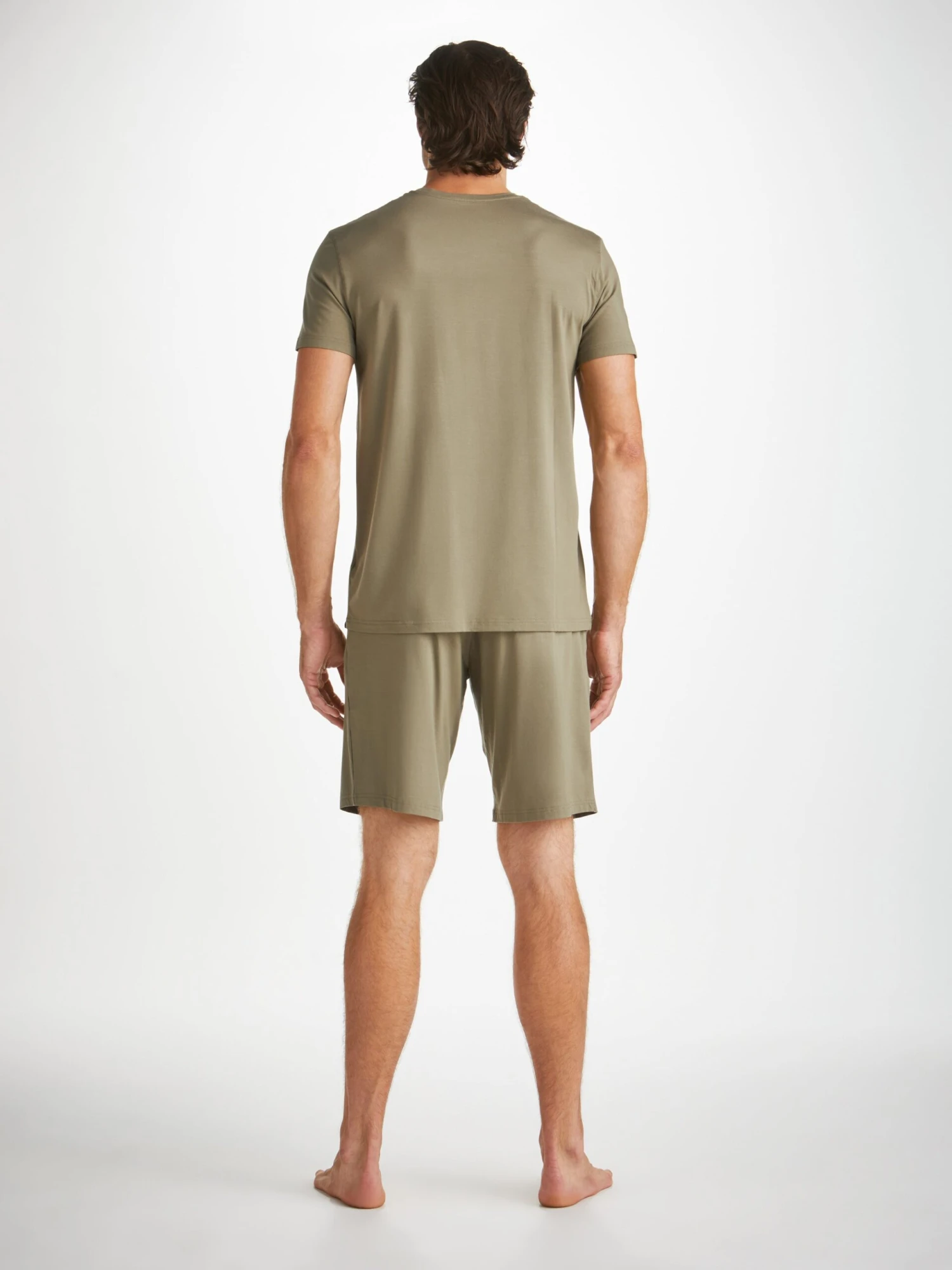 Men's Lounge Shorts Basel Micro Modal Stretch Khaki 6 Men's Lounge Shorts Basel Micro Modal Stretch Khaki - Image 4