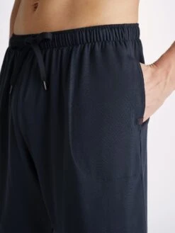 Men's Lounge Shorts Basel Micro Modal Stretch Navy 15 Men's Lounge Shorts Basel Micro Modal Stretch Navy -Derek Rose Shop mens lounge shorts basel micro modal stretch navy side pocket