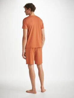 Men's Lounge Shorts Basel Micro Modal Stretch Terracotta 10 Men's Lounge Shorts Basel Micro Modal Stretch Terracotta -Derek Rose Shop mens lounge shorts basel micro modal stretch orange 1 back