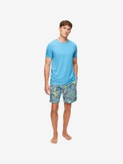 Men's Lounge Shorts Ledbury 57 Cotton Batiste Multi -Derek Rose Shop mens lounge shorts ledbury 57 cotton batiste multi front
