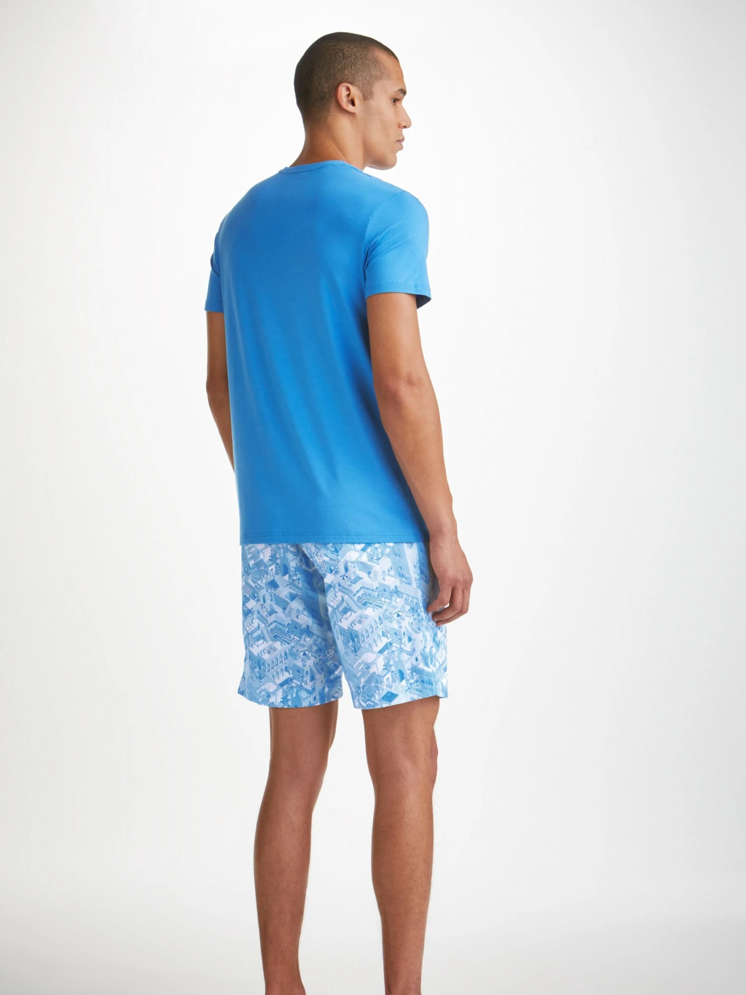 Men's Lounge Shorts Ledbury 70 Cotton Batiste Blue 6 Men's Lounge Shorts Ledbury 70 Cotton Batiste Blue - Image 4