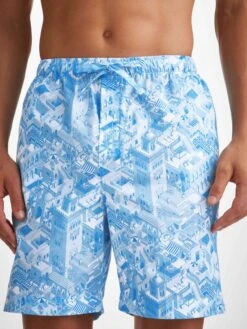 Men's Lounge Shorts Ledbury 70 Cotton Batiste Blue 11 Men's Lounge Shorts Ledbury 70 Cotton Batiste Blue -Derek Rose Shop mens lounge shorts ledbury 70 cotton batiste blue print