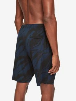 Men's Lounge Shorts London 8 Micro Modal Navy -Derek Rose Shop mens lounge shorts london 8 micro modal navy pocket