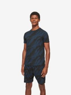 Men's Lounge Shorts London 8 Micro Modal Navy -Derek Rose Shop mens lounge shorts london 8 micro modal navy set