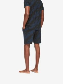 Men's Lounge Shorts London 8 Micro Modal Navy -Derek Rose Shop mens lounge shorts london 8 micro modal navy setback