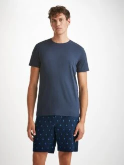 Men's Lounge Shorts Nelson 98 Cotton Batiste Navy