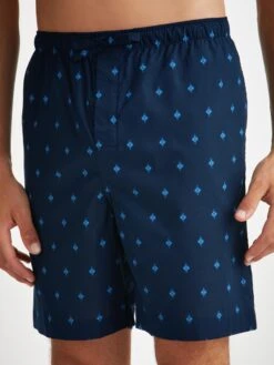 Men's Lounge Shorts Nelson 98 Cotton Batiste Navy 11 Men's Lounge Shorts Nelson 98 Cotton Batiste Navy -Derek Rose Shop mens lounge shorts nelson 98 cotton batiste navy print