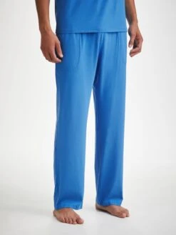 Men's Lounge Trousers Basel Micro Modal Stretch Azure Blue -Derek Rose Shop mens lounge trousers basel micro modal stretch blue creative 9e612d0c 5fc4 4a58 8adc 96cd8344cc93