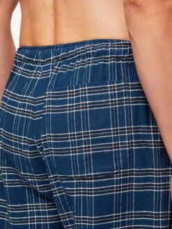 Men's Lounge Trousers Kelburn 30 Brushed Cotton Navy -Derek Rose Shop mens lounge trousers kelburn 30 brushed cotton navy back pocket