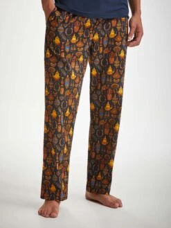 Men's Lounge Trousers Ledbury 71 Cotton Batiste Navy -Derek Rose Shop mens lounge trousers ledbury 71 cotton batiste navy creative