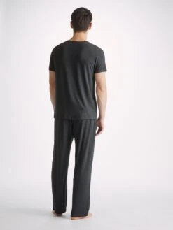 Men's Lounge Trousers Marlowe Micro Modal Stretch Anthracite 12 Men's Lounge Trousers Marlowe Micro Modal Stretch Anthracite -Derek Rose Shop mens lounge trousers marlowe micro modal stretch anthracite back