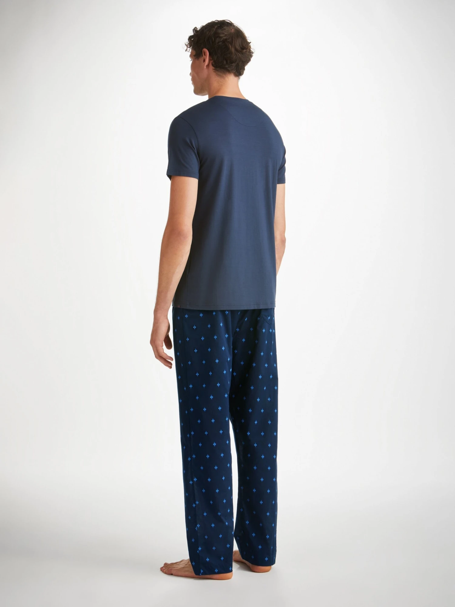 Men's Lounge Trousers Nelson 98 Cotton Batiste Navy 6 Men's Lounge Trousers Nelson 98 Cotton Batiste Navy - Image 4